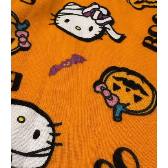 Sanrio Hello Kitty Halloween Pajama Pants Child's Size 4 Orange Black - Picture 3 of 8